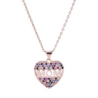 Fashion Heart-shape Letter Mom Copper Inlaid Zircon Necklace Wholesale main image 6