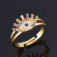 Fashion Micro-inlaid Zircon Fishtail Open Ring main image 3