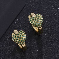 Fashion Heart-shaped Full Diamond Color Zircon Earrings main image 5