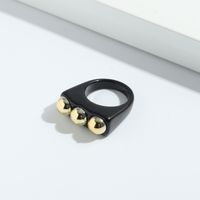 Mode Acryl Eingelegter Metall Ring main image 5