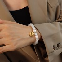 Bracelet En Acier Au Titane Opale De Marque Ronde Géométrique À La Mode main image 5