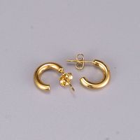 Fashion Heart Plating 304 Stainless Steel Titanium Steel No Inlaid 18K Gold Plated Earrings main image 1
