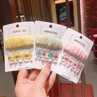 Korean Fold Embroidery Fabric Square Children's Hairpin main image 4