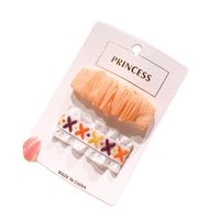 Korean Fold Embroidery Fabric Square Children's Hairpin main image 6