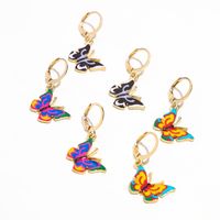 Boucles D&#39;oreilles En Alliage De Papillon Multicolore De Mode En Gros main image 1