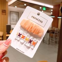 Korean Fold Embroidery Fabric Square Children's Hairpin sku image 1