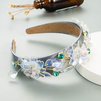 Korean Handmade Copper Wire Crystal Flower Headband main image 1