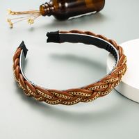 New Fashion Style Triangle Braided Leather Chain Headband main image 4