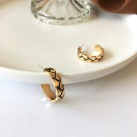 Fashion C-shaped Semicircle Matte Alloy Earrings Wholesale main image 5