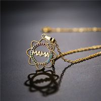 Mode Sun Flower Letter Mama Kupfer Eingelegte Zirkon Halskette Großhandel main image 1