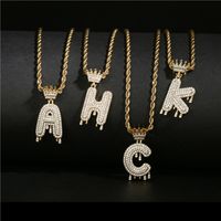 Fashion Crown Water Drop Letter Copper Inlaid Zircon Necklace Wholesale main image 6