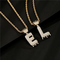 Fashion Crown Water Drop Letter Copper Inlaid Zircon Necklace Wholesale main image 5