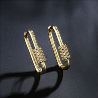 New Fashion Simple Style Copper-plated Real Gold Geometric Earrings main image 1