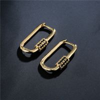 New Fashion Simple Style Copper-plated Real Gold Geometric Earrings main image 3