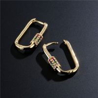 New Fashion Simple Style Copper-plated Real Gold Geometric Earrings main image 4