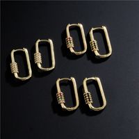 New Fashion Simple Style Copper-plated Real Gold Geometric Earrings main image 5