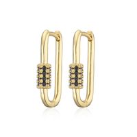 New Fashion Simple Style Copper-plated Real Gold Geometric Earrings main image 6