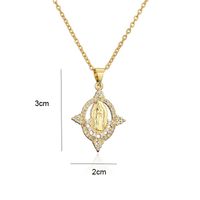 Fashion Geometric Hollow Virgin Mary Copper Inlaid Zircon Necklace Wholesale main image 3