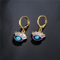 Fashion Style New Copper Micro Inlaid Devil's Eye Earrings main image 2