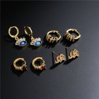 Fashion Style New Copper Micro Inlaid Devil's Eye Earrings main image 3