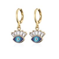 Fashion Style New Copper Micro Inlaid Devil's Eye Earrings main image 5