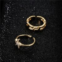 Hip-hop Twisted Chain Micro-inlaid Zircon Open Ring main image 4