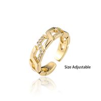 Hip-hop Twisted Chain Micro-inlaid Zircon Open Ring main image 5