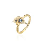 Fashion Copper Micro-inlaid Zircon Hippocampus Ring main image 6