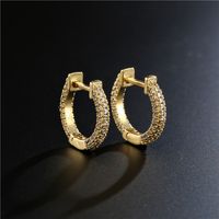 Simple Fashion Style Zircon Copper Geometric Earrings main image 1