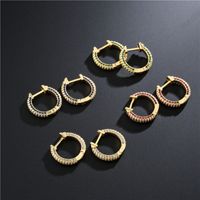 Simple Fashion Style Zircon Copper Geometric Earrings main image 3
