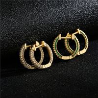 Simple Fashion Style Zircon Copper Geometric Earrings main image 4