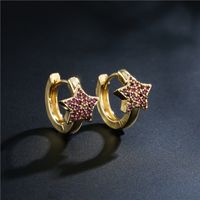 Fashion Copper Micro-inlaid Five-pointed Star Earrings main image 1