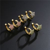 Fashion Copper Micro-inlaid Five-pointed Star Earrings main image 4