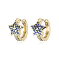 Fashion Copper Micro-inlaid Five-pointed Star Earrings main image 3