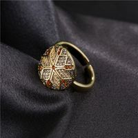 Retro Astrolabie Form Mikro-eingelegten Zirkon Offenen Ring main image 3