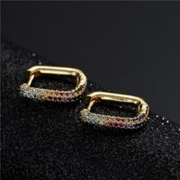 Fashion Simple Copper Micro-inlaid Zircon Geometric Earrings main image 1