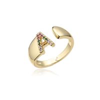 Fashion Copper Micro-inlaid Letter Couple Ring Wholesale main image 6