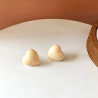 Fashion White Heart-shape Resin Earrings Wholesale sku image 1
