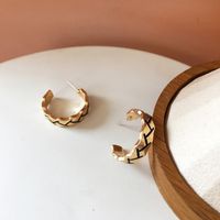 Fashion C-shaped Semicircle Matte Alloy Earrings Wholesale sku image 1