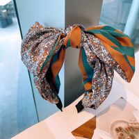 Korean New Floral Retro Braided Striped Bow Headband sku image 2
