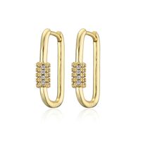 New Fashion Simple Style Copper-plated Real Gold Geometric Earrings sku image 1
