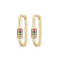 New Fashion Simple Style Copper-plated Real Gold Geometric Earrings sku image 3