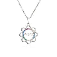 Mode Sun Flower Letter Mama Kupfer Eingelegte Zirkon Halskette Großhandel sku image 1