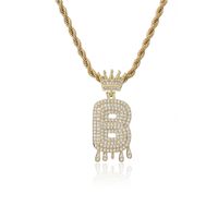 Fashion Crown Water Drop Letter Copper Inlaid Zircon Necklace Wholesale sku image 2