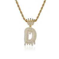 Fashion Crown Water Drop Letter Copper Inlaid Zircon Necklace Wholesale sku image 4