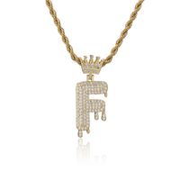 Fashion Crown Water Drop Letter Copper Inlaid Zircon Necklace Wholesale sku image 6