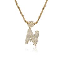 Fashion Crown Water Drop Letter Copper Inlaid Zircon Necklace Wholesale sku image 14