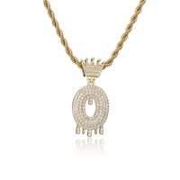 Fashion Crown Water Drop Letter Copper Inlaid Zircon Necklace Wholesale sku image 15