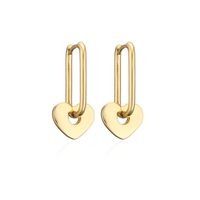 Cross-border New 18k Gold Copper Micro-inlaid Earrings European And American Famous Dripping Oil Heart Earrings  Hot Sale At sku image 1