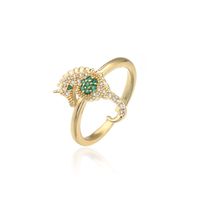 Fashion Copper Micro-inlaid Zircon Hippocampus Ring sku image 1